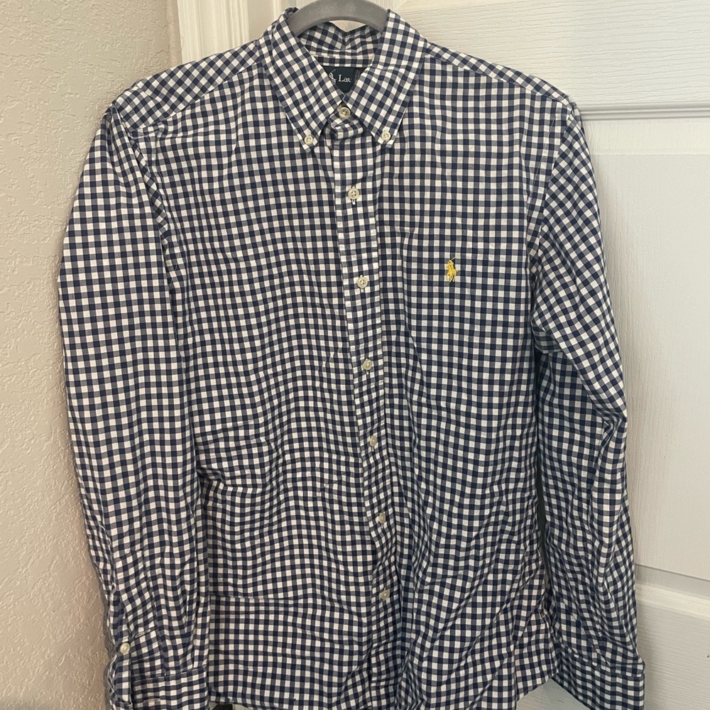 Gingham Polo Ralph Lauren, Custom Fit, Button Down Shirt.